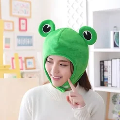 Söt plysch groda hatt halsduk mössa festkläder cosplay kostym><noscript><img width=