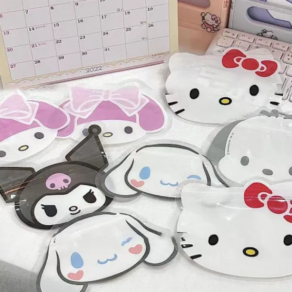 HEET 10st Transparent Ziplock Bag HelloKitty Kuromi Konserveringsmedel Ba> Masker