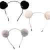Söta Pandaöronpannband Fluffig Pom Pom Hårband Hårbåge Hårbåge Festliga Cosplay Party Kostym> Huvudbonader