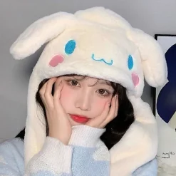 Söta Sanrio Hatt Tillbehör Kawaii Håll Värmen Förtjockad Mössa Öron Rör Sig Anime Mjuka Leksaker Flicka Present><noscript><img width=