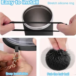 Stanley Cup Ny Dekorativt Sugrörsskydd Koppärm Koppkedja med Rosett Paljett Hänge och Plysch Pom-Pom Hänge> Tillbehör