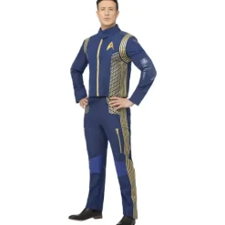 Star Trek: Discovery Herr Kommando Uniform Kostym Set L Blå/Guld L> Dräkter