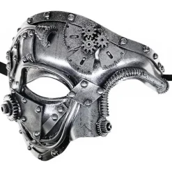 Steampunk Metal Cyborg Venetiansk Mask, Maskeradmask för Halloween Kostymfest/Phantom of the Opera/Mardi Gras Bal> Masker
