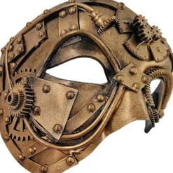 Steampunk Metal Cyborg Venetiansk Mask, Maskeradmask för Halloween Kostymfest/Phantom Of The Opera/Mardi Gras Bal><noscript><img width=