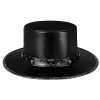 Steampunk Pesten Doktor Hatt, Cylinderhatt, PU Läder, Svart Platt Cylinderhatt för Halloween Cosplay Kostym Rekvisita, Maskerad Tillbehör> Huvudbonader