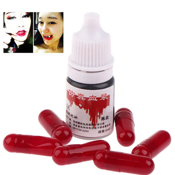 6st/flaska Realistiska blodpiller Vampyrkapslar Skräckkul 13*7> Smink