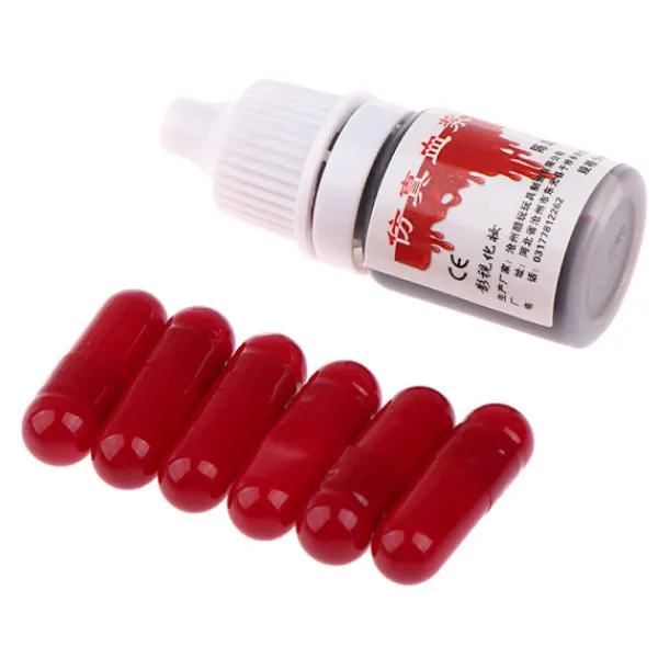 6st/flaska Realistiska blodpiller Vampyrkapslar Skräckkul 13*7> Smink
