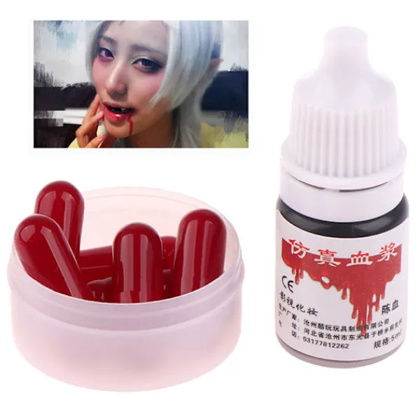 6st/flaska Realistiska blodpiller Vampyrkapslar Skräckkul 13*7> Smink