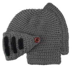 Stickad mössa med gladiatormask i romersk riddarstil - handgjord><noscript><img width=
