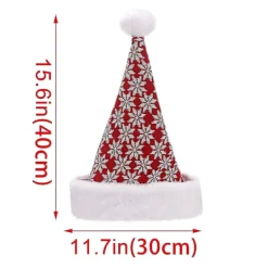 Stickad ullplysch julhatt snöflinga fawn röd grå vuxen julhatt><noscript><img width=