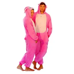 Pink Unisex Onesiee Kigurumi Fancy Dress Costume Hoodies Pajamas_f W -a L(170CM-180CM)><noscript><img width=