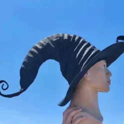 Stor Rynkad Häxhatt för Kreativa, Vinklad Häxhatt för Cosplayfest på Halloween><noscript><img width=