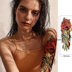 Stora Blommiga Tatueringar för Kvinnor Tillfälliga Tatueringar Ärm Vattentät Långvarig Realistisk Falska Tatueringar Ärm Tatueringar Kroppskonst Arm Tatuering Dekaler fo | Fyndiq> Smink