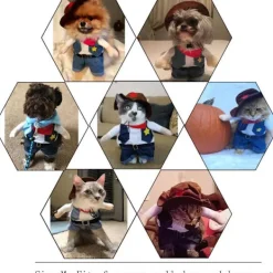 Storlek S, Cowboy Hund eller Katt Juldräkter med Hatt><noscript><img width=