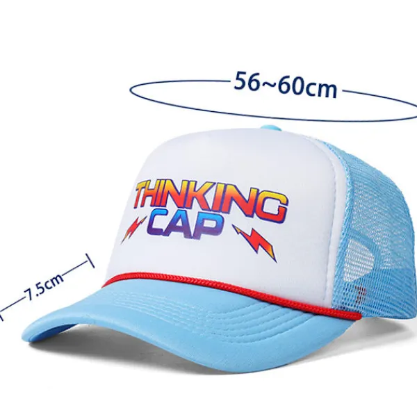 Gåva Stranger Things säsong 4 Hellfire Club Dustin cosplay-hatt Tänkarhatt> Huvudbonader