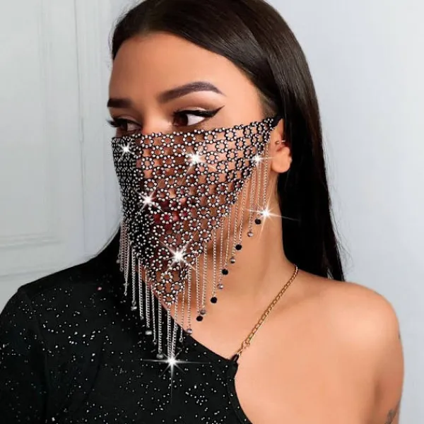 Strass tofs patchwork smyckesmask Y1254 Gåva till kvinnor, fru, flickvän> Masker