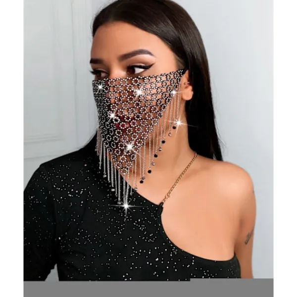 Strass tofs patchwork smyckesmask Y1254 Gåva till kvinnor, fru, flickvän> Masker