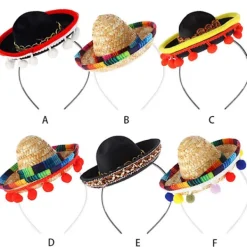 Stråhatt pannband partyhatt 16CM karnevalshatt><noscript><img width=