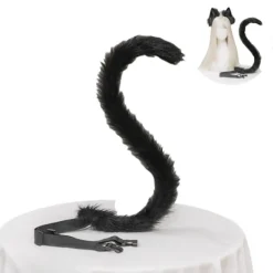 INF Sött kattöronpannband med svans - lurvigt cosplaypannband> Tillbehör