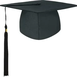 Glad Studentmössa, examensmössa, universitetsexamensmössa med hängande tofsar, för examensceremoni, lämplig för gymnasiet> Huvudbonader