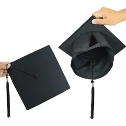 Glad Studentmössa, examensmössa, universitetsexamensmössa med hängande tofsar, för examensceremoni, lämplig för gymnasiet><noscript><img width=