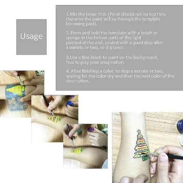 7styles/set Återanvändbar ansiktsmålningsschablon Kroppsmålning Mall Blomma Fjäril Ansiktsdesign> Smink