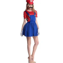 Super ario Luigi Cosplay Kostym Vuxna Barn Fancy Dress Outfit Kläder M> Dräkter