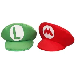 Super Mario Bros Luigi Cartoon Cosplay Hatt Klassiska Leksaker Anime Figur Halloween Roliga Kläder Unisex Barn Vuxen Cap Festpresenter W> Huvudbonader