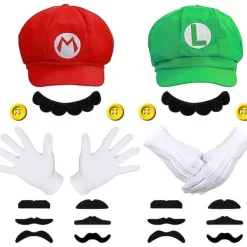 unbranded Super Mario Bros Mario Och Luigi Hattar Mössor Mustascher Handskar Knappar Cosplay Kostym> Tillbehör