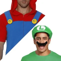 unbranded Super Mario Bros Mario Och Luigi Hattar Mössor Mustascher Handskar Knappar Cosplay Kostym><noscript><img width=