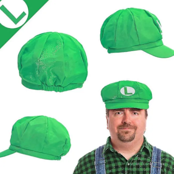 FMYSJ Super Mario Bros Mario Och Luigi Hattar Mustascher Elastiska Upphängare Handskar Knappar Cosplay Kostym (FMY)> Tillbehör
