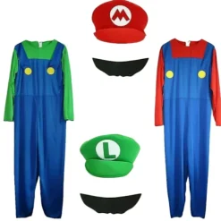 Super Mario Bros. Maskeraddräkt för Vuxna Män Cosplay Kostym Grön S Grön S S> Dräkter