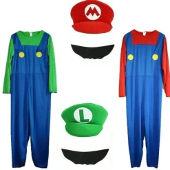 Super Mario Bros. Maskeradkostym för Vuxna Män Cosplay Kostym Röd S -FM- S> Dräkter