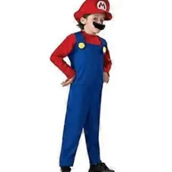 Super Mario Luigi Bros Cosplay Dräkt Kostym Herrar Kvinnor Barn Tonåringar Pojkar Flickor Rollspel (S Röd - Pojke)> Dräkter