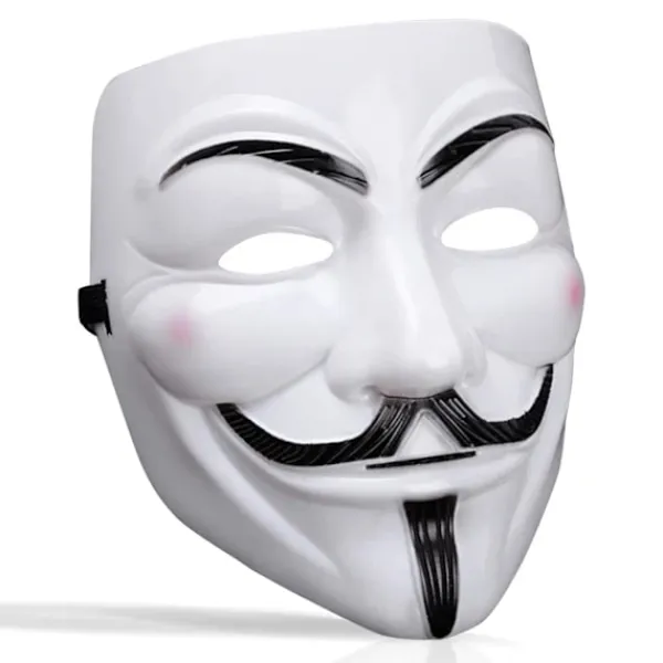 Het rea Supererbjudande till lågt pris! V för Vendetta-mask, Anonymous Guy Fawkes Halloween-mask - Hackermask-Glad> Masker