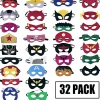 Superhero Masks Party Favors - 32 Pack Felt and Elastic Masks for Kids> Masker