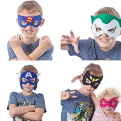 Superhero Masks Party Favors - 32 Pack Felt and Elastic Masks for Kids><noscript><img width=