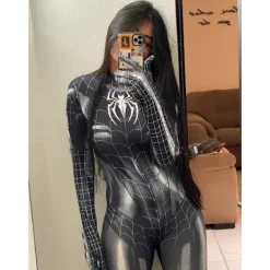 Superhjälte Cosply Kostym För Spindel Kvinnor Hlloween Jul Tight 3D Bodysuit XS 155> Dräkter