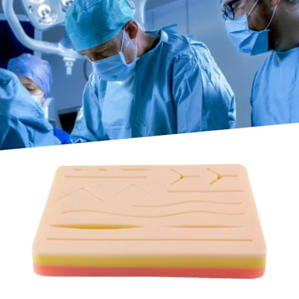 Sutureövningspad Återanvändbar Imitation Hud Silikon Träningspraktik Sår Hud Kit för Student> Smink