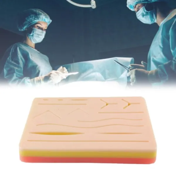 Sutureövningspad Återanvändbar Imitation Hud Silikon Träningspraktik Sår Hud Kit för Student> Smink
