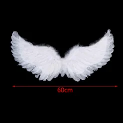 Jettbuying Svalaform Vita ängelfjädervingar med resårband för 1(60*45cm)> Tillbehör