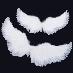 Jettbuying Svalaform Vita ängelfjädervingar med resårband för 1(60*45cm)><noscript><img width=