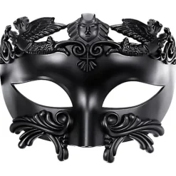 Svart antik grekisk spartan krigare romersk maskeradmask män venetiansk mask bröllop balmask Mardi Gras mask bröllop balmask burlesk balfest> Masker