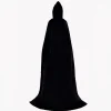 Svart Darth Vader Huva Kappa Mantel, Medeltida Kostym för Halloween & Karneval (L)[JUN]> Dräkter