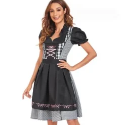 Svart Dirndl-klänning för dam för München Oktoberfest-firande[JSR] 2XL><noscript><img width=