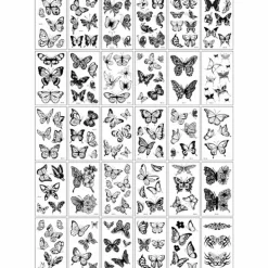 Svrt Fjäril Temporär Ttuering Klistermärke 30ST/set 3D Fjäril Fke Ttuering Trnsfer Vttentät Ttuering Ben rm Kropp för Kvinnor> Smink