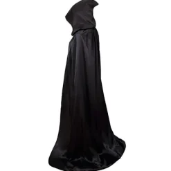 Svart Kappa med Huva Darth Vader Kappa Medeltida Kappa Kappa Rock Satin Karneval Halloween Juldräkt Vuxna (L)><noscript><img width=