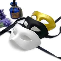 Svart Klassisk Venetiansk Mask, Maskeradkostymmask för Män Festbal Halloweenmask 2025:e><noscript><img width=