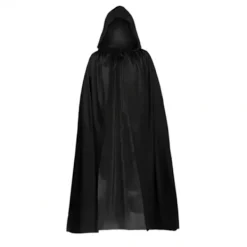 Svart Mantel Cape Kostymset | Med Handskar, Mask & Lie (I Lager, Bästa Pris) för Halloween, Cosplay & Temafester><noscript><img width=