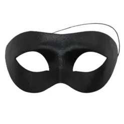 Svart maskeradmask för män för fester, kostumevenemang, justerbar passform, stilren design, PVC-material> Masker